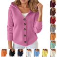 thumbnail image 1 of SUXIAN Cardigans for Women Casual Hooded Sweater Soft Comfortable Lightweight Knit Button up Long Sleeve Outerwear Top Fall Winter Season Cardigan Sweater, 1 of 5