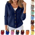 thumbnail image 1 of SUXIAN Cardigans for Women Casual Hooded Sweater Soft Comfortable Lightweight Knit Button up Long Sleeve Outerwear Top Fall Winter Season Cardigan Sweater, 1 of 5