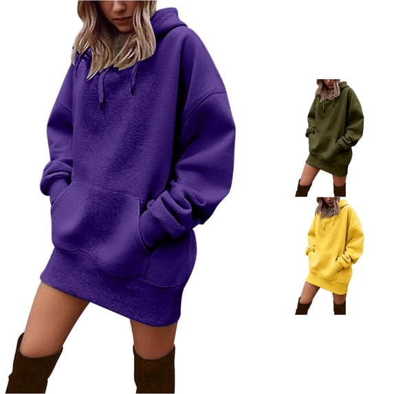 SUXIAN Casual Womens Sweatshirts Warm Cozy Solid Pullover Hoodie