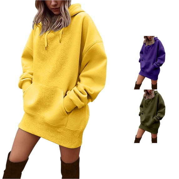 SUXIAN Casual Womens Sweatshirts Warm Cozy Solid Pullover Hoodie