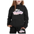 thumbnail image 1 of SUXIAN Children Long Sleeve City Place Name Hoodie Top Hoodie Pants Set Comfortable Clothing Set Black 120, 1 of 4