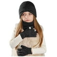thumbnail image 1 of SUXIAN Children's Winter Scarf Set Hat Scarf and Gloves Warm Black One Size, 1 of 5