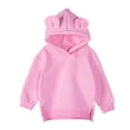 thumbnail image 1 of SUXIAN Childrens Solid Color Hooded Sweatshirt with 3D Ears for Toddler Casual Age -3T Pink 18-24 Months, 1 of 5