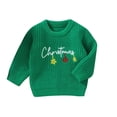 thumbnail image 1 of SUXIAN Christmas Knit Sweater for Toddlers Cozy Holiday Pullover with Classic Soft Yarn Top for Babies Green 2-3 Years, 1 of 4