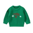thumbnail image 1 of SUXIAN Christmas Knit Sweater for Toddlers Cozy Holiday Pullover with Classic Soft Yarn Top for Babies Light Green 12-18 Months, 1 of 4