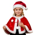 thumbnail image 1 of SUXIAN Christmas Outfit Elegant Girls Performance Cape Dress Up Play Cloak for Holiday Parties Red2 One Size, 1 of 5