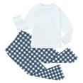thumbnail image 1 of SUXIAN Christmas Outfit Plaid Two Piece for Boys Family Matching Photo Outfits Cozy Soft Long Sleeve Top and Pants #4_White 3-4 Years, 1 of 7