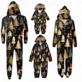 thumbnail image 1 of SUXIAN Christmas Pajamas Family Daddy Sleepwear Big Headed Deer Print Plaid Long Sleeve Jumpsuit Soft Suitable Holiday Romper Mens Pajamas, 1 of 7