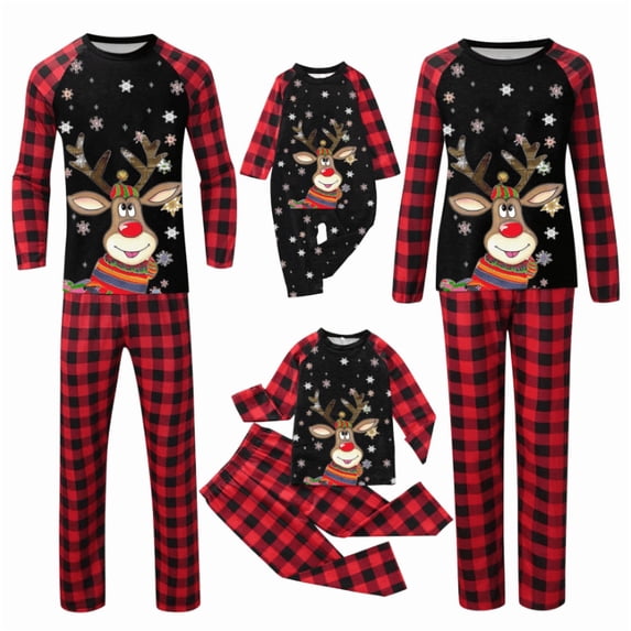 SUXIAN Christmas Pajamas Long Sleeve T Shirt and Pants Holiday Mom Style Ladies Pajamas