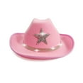 thumbnail image 1 of SUXIAN Christmas Sparkly Star Cowboy Hat for Kids Party Festival Sun Outdoor Play for Girls and Boys with Rhinestone Cowboy Hat Pink 4-10 Years, 1 of 5