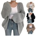 thumbnail image 1 of SUXIAN Cardigan Sweaters for Women Thick Needle Knit Autumn Winter Balloon Sleeve Solid Versatile Coat Womens Cardigans, 1 of 4