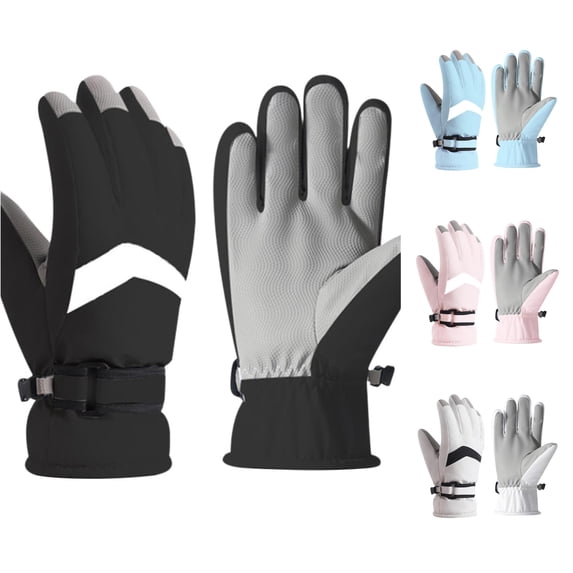 SUXIAN Exercise Gloves Winter Ski Lined Thickened Windproof - Touchscreen Outdoor Sports Cycling Riding Work Out Gloves Black One Size