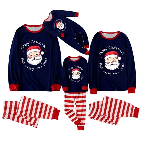 SUXIAN Family Christmas Pajamas Comfortable Crew Neck Homewear Long Sleeve Kids Festive Outfits Holiday Parties Cozy Indoor Activities Pajamas Kids