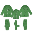 thumbnail image 1 of SUXIAN Family Christmas Pajamas Kid Satin Silk Button Down Solid Two Piece Sleepwear Loungewear Long Sleeve Nightwear Kids Pajamas, 1 of 9