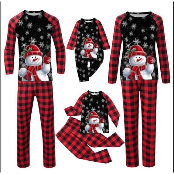 SUXIAN Family Christmas Pajamas Long Sleeve T Shirt And Pants Set Mommy Style Pajamas