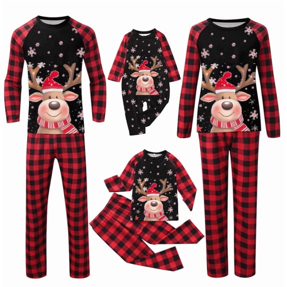 SUXIAN Family Christmas Pajamas Soft Set Long Sleeve Dad Style Mens Pajamas