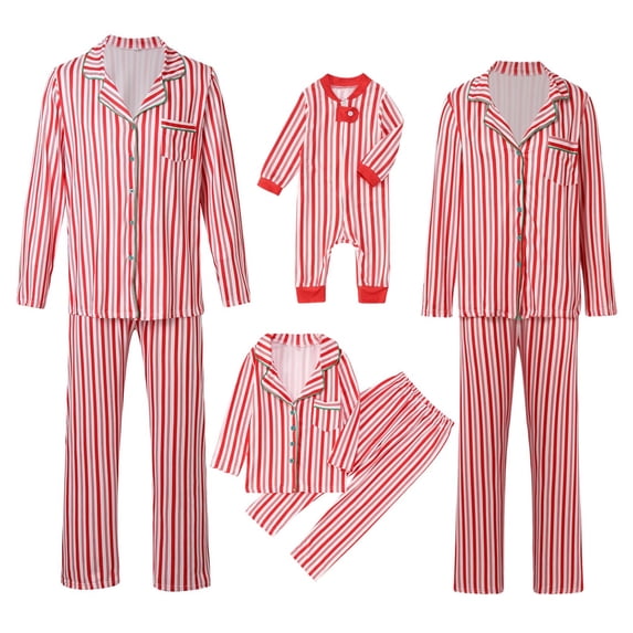 SUXIAN Family Matching Christmas Pajamas Printed Home Clothes Long Sleeve Top Trousers Two Piece Sleepwear Outfit