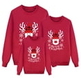 thumbnail image 1 of SUXIAN Family Matching Christmas Sweatshirt Long Sleeve Letter Print Hoodless Pullover Xmas Holiday Outfit, 1 of 4