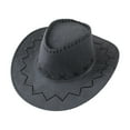 thumbnail image 1 of SUXIAN Faux Suede Kids Cowboy Hat for Themed Parties Dress Up and Halloween Costumes for Boys and Girls Cowboy Hat Grey One Size, 1 of 3