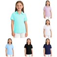 thumbnail image 1 of SUXIAN Girls Blouses Solid Color Athletic Short Sleeve Breathable Everyday Casual Top Girls Workout Blouses Mint Green 7-8 Years, 1 of 4