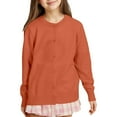 thumbnail image 1 of SUXIAN Girls Coat Knit Cardigan Sweater Soft Lightweight Outerwear Casual Round Neck for Toddler Kids Gold 6-7 Years, 1 of 5