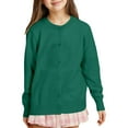 thumbnail image 1 of SUXIAN Girls Coat Knit Cardigan Sweater Soft Lightweight Outerwear Casual Round Neck for Toddler Kids Green 6-7 Years, 1 of 5