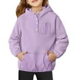 thumbnail image 1 of SUXIAN Girls Hoodies Color Block Hooded Sweatshirt for Teen Winter Warm Casual Pullover Wear Purple 9-10 Years, 1 of 4