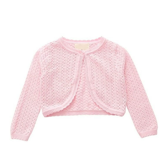 SUXIAN Girls Jacket Toddler Kids Collar Knit Cardigan Coats for Spring Autumn Pink 12-18 Months