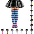 thumbnail image 1 of SUXIAN Girls Knee High Socks Striped Ribbed Knit Soft Stretchy Material Easy Care Machine Washable Halloween Costume, 1 of 5