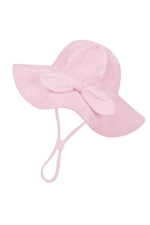 Girls Lace Bonnet Baby Bucket Hat Summer Sun Hat Korean Style Cotton Princess Hat for 1 to 8 Years Old Baby Girl Hats Pink 46
