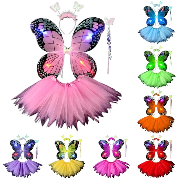 SUXIAN Girls Skirts Carnival Fairy Magical Colorful Outfit Play Skirt For Toddler Kids Toddler Girls Skirts Pink_002 4-11 Years