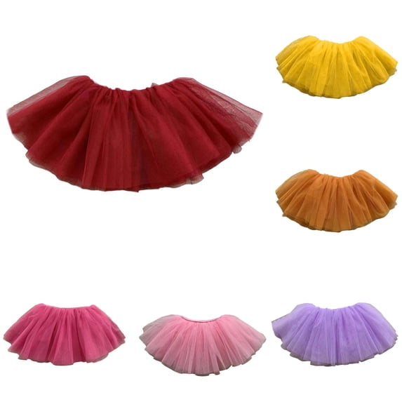SUXIAN Girls Skirts Carnival Four-Layer Soft Tutu Ballet Dance Performance Elastic Waistband For Stage Shows Toddler Girls Skirt Brick Red 9-11 Years