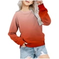 thumbnail image 1 of SUXIAN Girls Sweatshirt Gradient Print Round Neck Long Sleeve for Autumn Winter Casual Hoodless Wear Orange 4-5 Years, 1 of 3