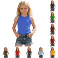 thumbnail image 1 of SUXIAN Girls Tops Ribbed Tank Top Solid Color Casual Sleeveless Tee for Everyday Comfort Unisex Kids Toddler Girl Shirts Blue 9-10 Years, 1 of 4