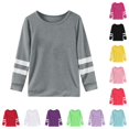 thumbnail image 1 of SUXIAN Girls Tshirts Long Sleeve Round Neck Casual Cute Basic Tee Top Soft Comfortable Daily Girls T Shirt Grey 6-7 Years, 1 of 5