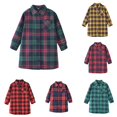 thumbnail image 1 of SUXIAN Girls Tshirts Plaid Flannel Button Down Long Sleeve Shirt Casual Dress Tunic Top Girls Summer Tops Dark Blue 5-6 Years, 1 of 5