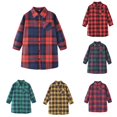 thumbnail image 1 of SUXIAN Girls Tshirts Plaid Flannel Button Down Long Sleeve Shirt Casual Dress Tunic Top Girls Summer Tops 7-8 Years, 1 of 5
