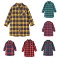 thumbnail image 1 of SUXIAN Girls Tshirts Plaid Flannel Button Down Long Sleeve Shirt Casual Dress Tunic Top Girls Summer Tops Yellow 18-24 Months, 1 of 5