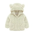 thumbnail image 1 of SUXIAN Girls Winter Jacket Soft Coral Outerwear Cozy Warm Toddler Kids Coat for Cold Weather White 3-4 Years, 1 of 3
