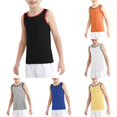 thumbnail image 1 of SUXIAN Going Out Tops For Boys Sleeveless Summer Casual Vest Tank Top Kids Play Outdoor Adventures Breathable Blend Soft Toddler Boy Tops Black 1-2 Years, 1 of 4