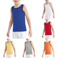 thumbnail image 1 of SUXIAN Going Out Tops For Boys Sleeveless Summer Casual Vest Tank Top Kids Play Outdoor Adventures Breathable Blend Soft Toddler Boy Tops Blue 3-4 Years, 1 of 4