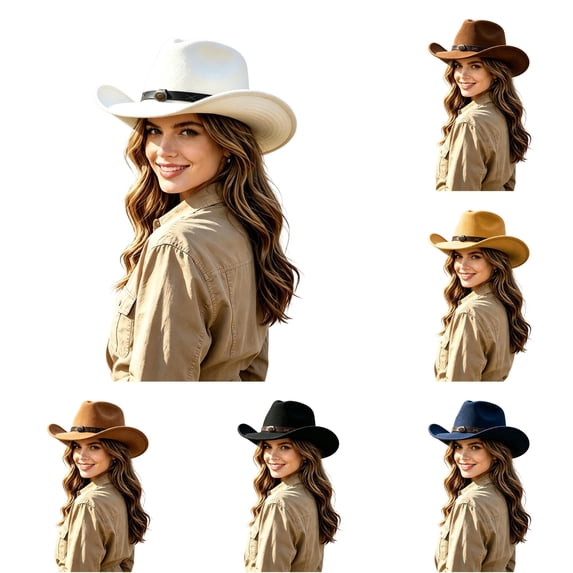 SUXIAN Hat for Women Men Straw Wide Brim Western Cowboy Hat Spring ...