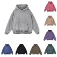 thumbnail image 1 of SUXIAN Hooded Sweatshirt Women Distressed Oversized Washed Long Sleeve Soft Lined Womens Hoodies XL(3), 1 of 3