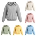 thumbnail image 1 of SUXIAN Hooded Sweatshirt Women Relaxed Fit Front Pockets Long Sleeve Cozy Casual Everyday Womens Hoodies XXL, 1 of 5
