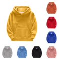 thumbnail image 1 of SUXIAN Hoodie For Toddler Winter Thickened Lined Solid Long Sleeve Patchwork Hooded Warm Pullover Boys Hoodies Yellow_008 5-6 Years, 1 of 3
