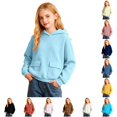 thumbnail image 1 of SUXIAN Hoodie Girls Graphic Print Long Sleeve Pullover Casual Jacket with Pocket Kids Girls Hoodie 9-10 Years, 1 of 6