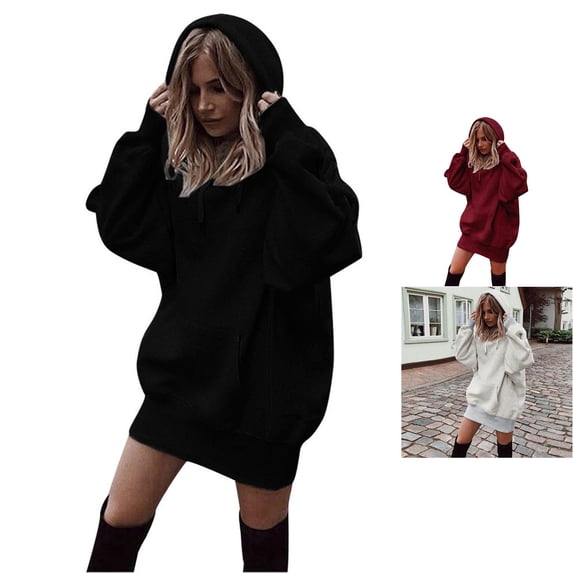 SUXIAN Hoodie For Women Pullover Solid Color Coat Long Sleeve Casual Hoodies Women S