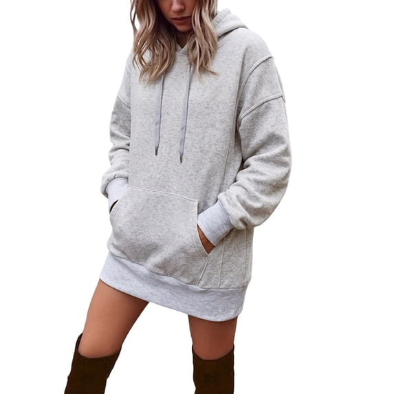 SUXIAN Hoodies for Women Relaxed Loose Solid Pullover Hoodie