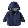 thumbnail image 1 of SUXIAN Jackets for Boys Windbreaker Lightweight Hooded Zipper Coat Outdoor Casual School for Kids Navy 18-24 Months, 1 of 3