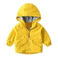thumbnail image 1 of SUXIAN Jackets for Boys Windbreaker Lightweight Hooded Zipper Coat Outdoor Casual School for Kids Yellow 7-8 Years, 1 of 3